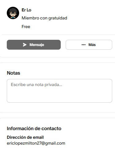 Patreon con el email del acusado
